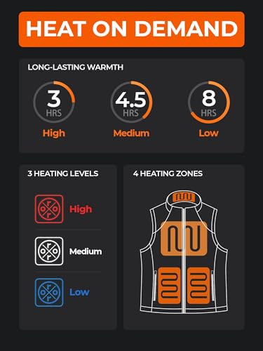 Women’s Heated Fleece Vest - Lightweight 4-Zone Layer Vest, Medium Black
