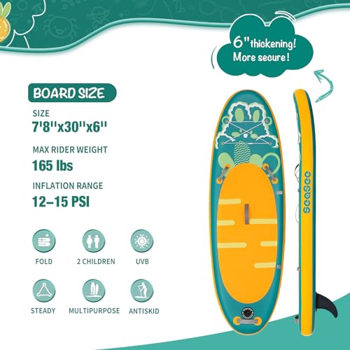 Kids Inflatable Stand Up Paddle Board with Accessories - Green Rabbit