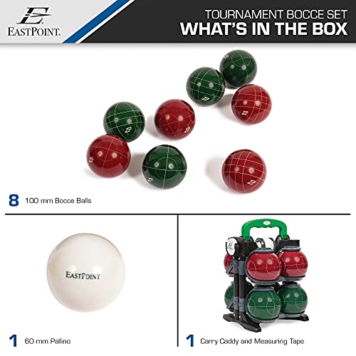 Outdoor Bocce Ball Set with 8 Regulation-Size Balls & Pallino - Portable & Durable Resin Construction