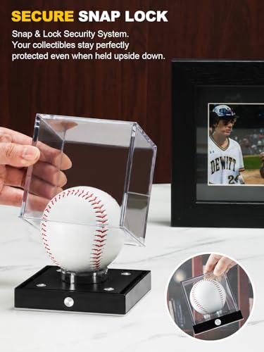 LED Baseball Display Case with Color Light and Memory Function - 1 Pack - Baseball