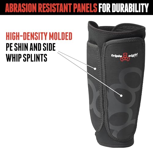 Triple Eight Exoskin Shin and Whip Guard Pads Black Large - BMX & Mountain Biking Safety
