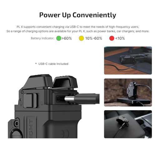 OLIGHT PL X Compact Tactical Flashlight Matte Black USB-C Rechargeable