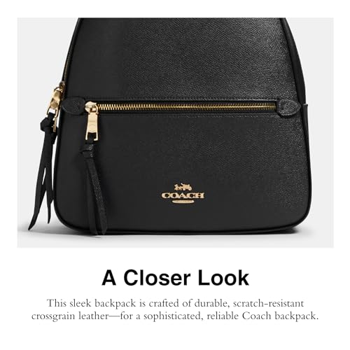 Coach Jordyn Backpack Black One Size Crossgrain Leather