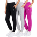 Girls Fleece Joggers 3-Pack - Black, Grey, Magenta | Sizes 14-16