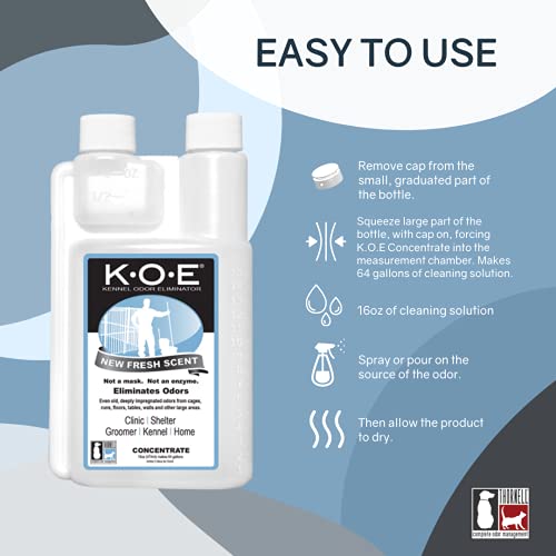 Odorcide KOE Fresh Scent Concentrate 16 oz - Pet Odor Eliminator, Pack of 1