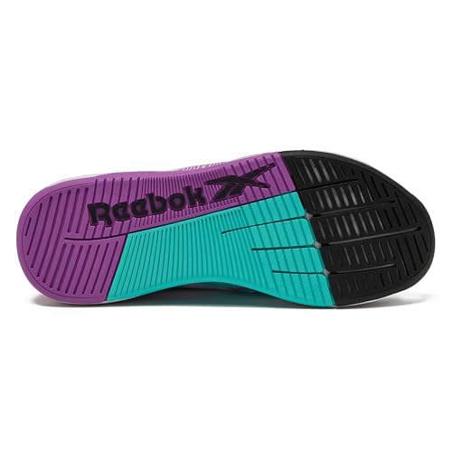 Reebok Women's Nano X5 Athletic Shoes - White/Purple Rave/Aqua, Size 5