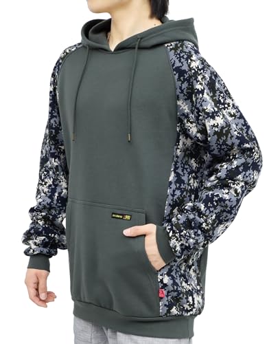 BOCOMAL Men's 12oz Cotton Fleece Camouflage Hoodie Pullover Sweatshirt
