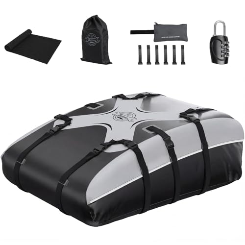 Car Rooftop Cargo Carrier Bag 20 Cuft with Black Variation - Waterproof & Easy Install