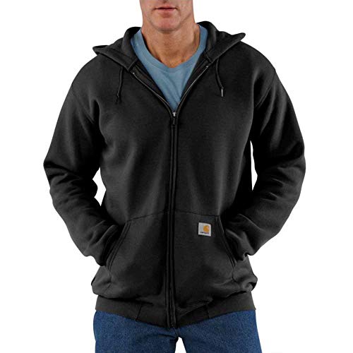 Carhartt Men's Marquette Full-Zip Sweatshirt Large Black - Warm Workwear