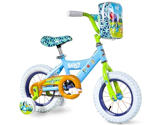Dynacraft Bluey 12-Inch Kids Bike with Training Wheels - Light Blue, Toddler Bicycle