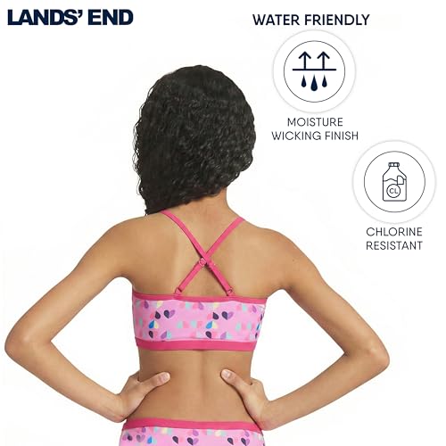 Girls' UPF 50+ Adjustable Bikini Set - Bright Pink, Medium