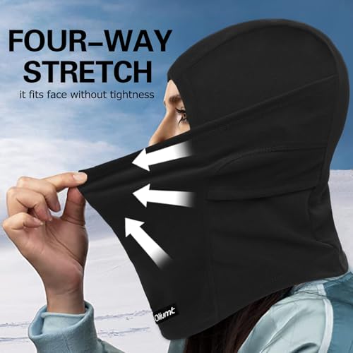 Black Balaclava Ski Mask - One Size Breathable Lightweight Winter Face Cover