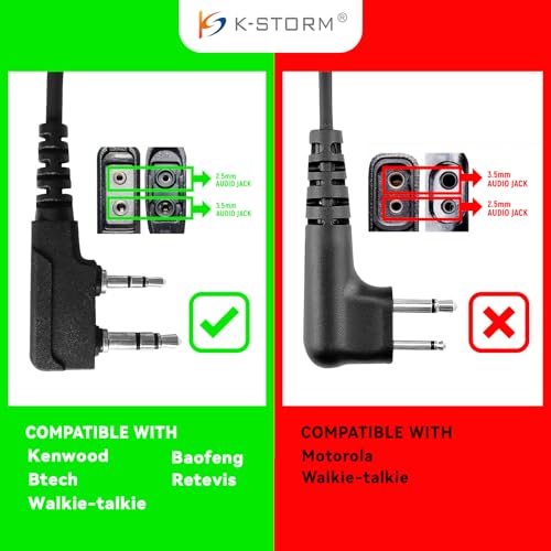 K-Storm 10-Pack Radio Acoustic Tube Earpiece for Kenwood Walkie Talkies