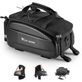 West Biking Waterproof Hard Shell Bike Rear Rack Bag 11L with Rain Cover - Black-2