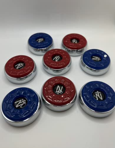 Table Shuffleboard Pucks Set of 8 - 2-1/8 Inch, Blue and Red