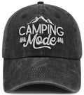 Embroidered Camping Baseball Hat for Men and Women - One Size Black
