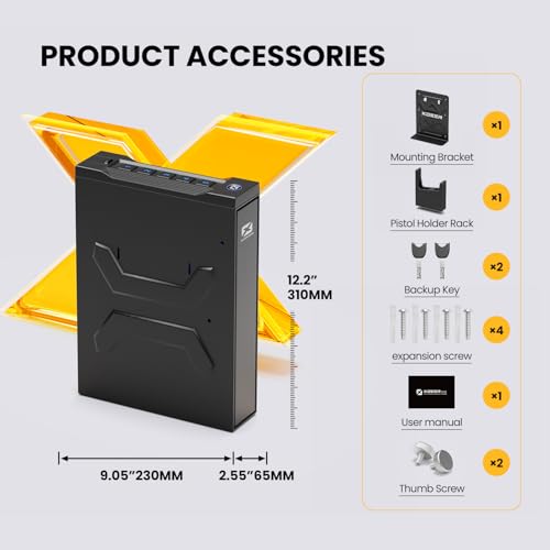XDeer S12 Pro Biometric Gun Safe with App Control, Quick Access & Auto-Eject Drawer