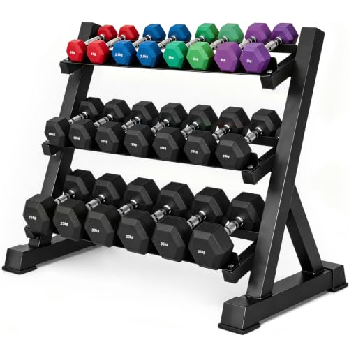 3-Tier Dumbbell Rack for Home Gym – Heavy-Duty Weight Storage Stand