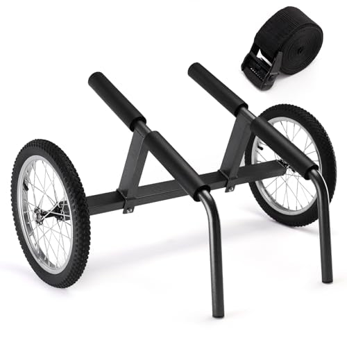 Morohope Wide-Width Adjustable Kayak Beach Cart with 16-Inch Wheels, Heavy Duty 330 LBS Capacity