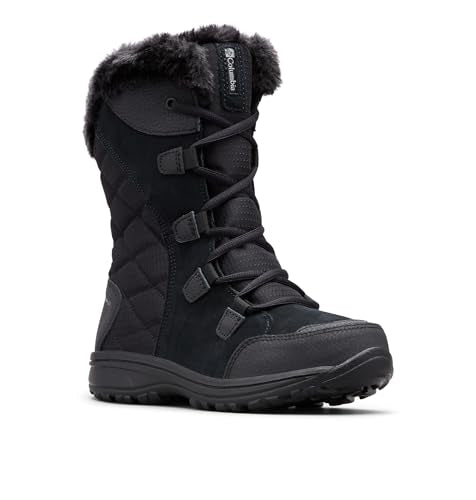 Columbia Women's Ice Maiden II Snow Boots Black/Columbia Grey 6 - Waterproof Winter Footwear