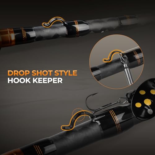 Casting 6'3'' Ultra-Light Finesse Spinning & Casting Fishing Rods - 2 Pieces + Extra Tip