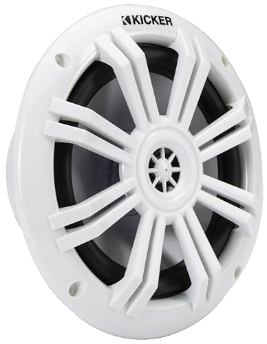KICKER 6.5-Inch Marine Coaxial Speakers with RGB LED Lighting - Pair