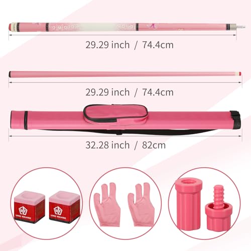 Pink Pool Cue 19oz 58 Inch Canadian Maple with Leather Tip - Variation MQ19-PINK