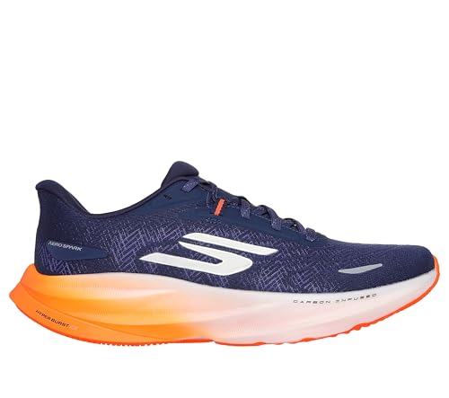 Men's Skechers Aero Spark Running Shoes - Navy Orange 10.5