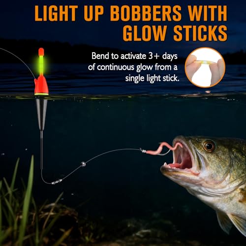 Light Up Slip Bobbers with Glow Sticks 6PCS - 1/6oz Fishing Floats