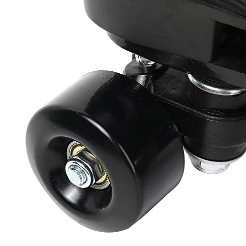 Black High Top PU Leather Double-Row Roller Skates for Men Women US 8.5