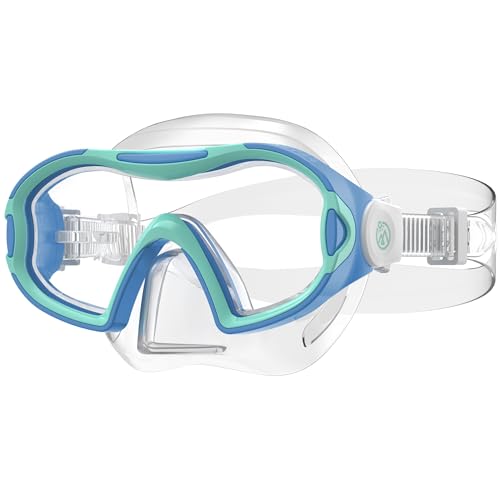 Kids Swim Goggles with Soft Nose Cover, Anti-Fog, Wide View - Blue
