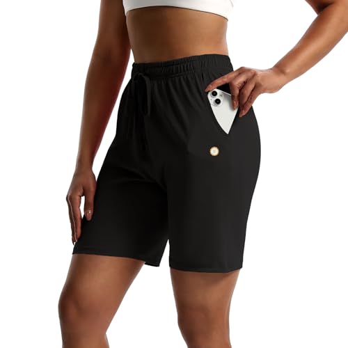 Women's Bermuda Shorts 7 Inch with Pockets - X-Large Black
