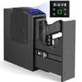 Biometric Slider Handgun Safe with LCD Screen, Temp & Humidity, Key & PIN Access - Heavy Duty