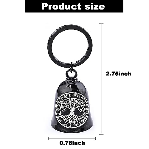 Motorcycle Tree of Life Bell Stainless Steel Accessories Black Silver Variation