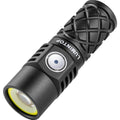 Black Compact Rechargeable LEP Flashlight - 700M Range, Triple Light, Waterproof