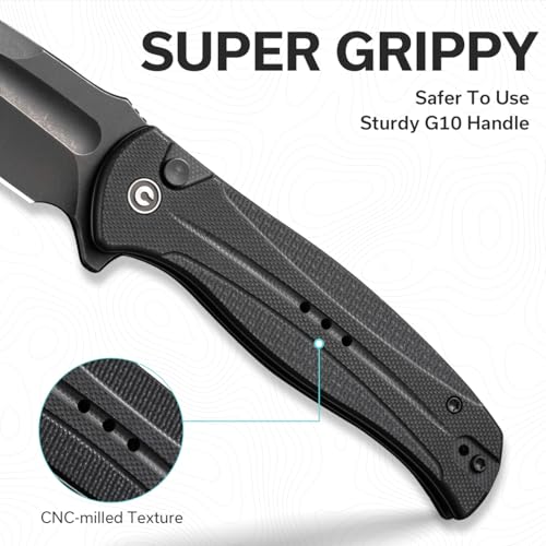 CIVIVI Indie Black Folding Pocket Knife 3.48" 14C28N Blade for Men