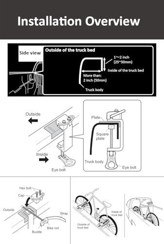 INNO RT201 Truck Bed Bike Rack - No-Drill Adjustable Bike Mount for Pickup