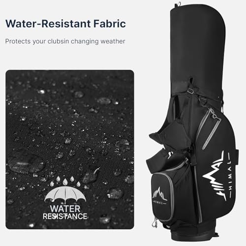 GoHimal Lightweight 14-Way Golf Stand Bag - Black, Portable & Durable
