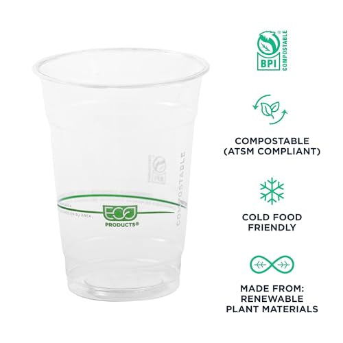 Eco Products GreenStripe 16 oz Disposable Clear Cold Cups - 1000 Count