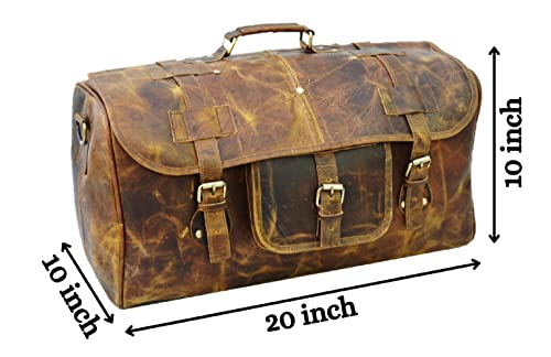 Urban Dezire Leather Travel Duffel Bag 20-inch Gym & Weekend Bag