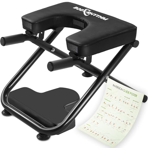 Black Yoga Headstand Bench for Inversion and Balance Training - Body Rhythm