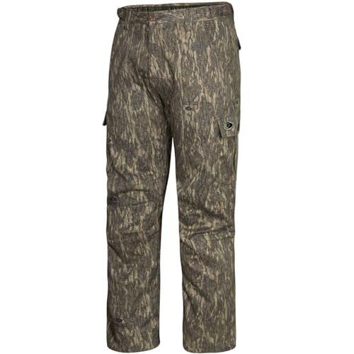Men's Camo Hunting Pants - Mossy Oak Cotton Mill Flex, Large Bottomland