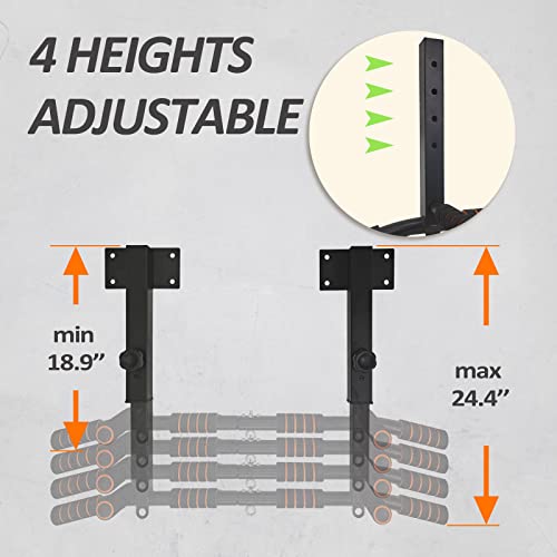 BESTHLS Joist Mount Wall Mounted Pull Up Bar & Dip Station Heavy Duty Indoor Gym Equipment Support 440 lbs