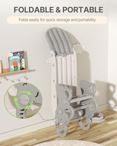 Babytronic Gray & White Toddler Slide Indoor Outdoor Playset for Ages 1-3