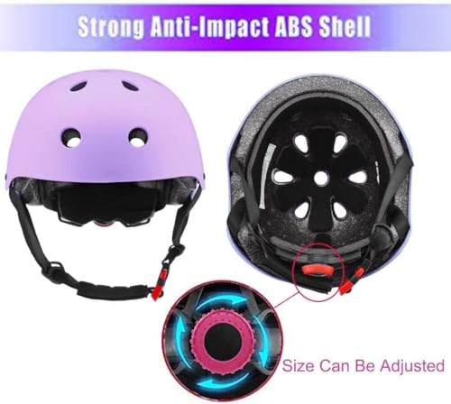 Adjustable Kids Bike Helmet for 3-14 Years with Purple Gradient, Medium Size