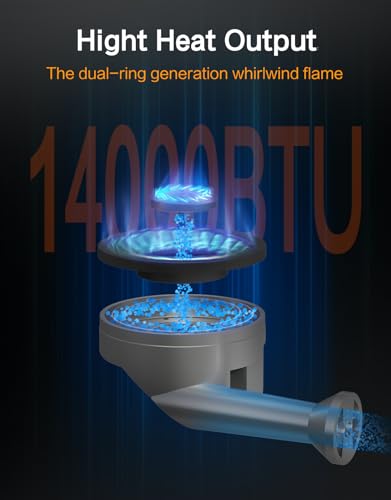 Xunda 2 Burner Portable Propane Gas Stove 28,000 BTU Camping Cooktop with Tempered Glass