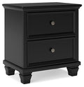 Tall Black Farmhouse Nightstand with 2 Drawers - Signature Design Ashley