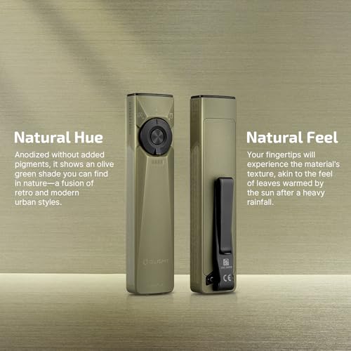 OLIGHT Arkfeld Ultra Rechargeable Flat Flashlight Olive Green CW 5700K~6700K