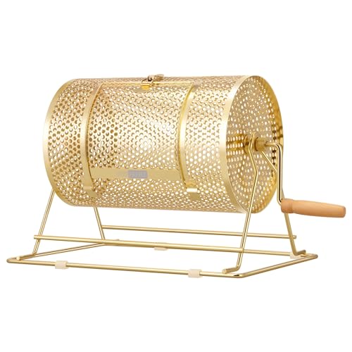 Medium Brass Plated Raffle Drum - Holds 5000 Tickets, 16 x 12 Inches