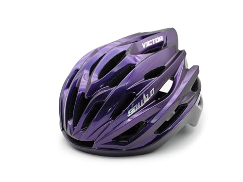 Large Unisex Bike Helmet for Men Women - Lightweight Ventilated Cycling Helmet with Adjustment Dial, Purple Variation